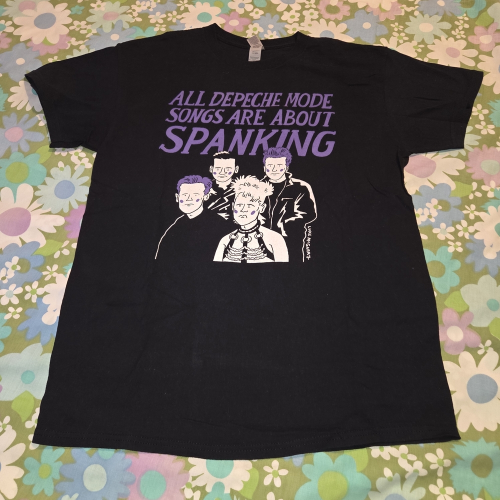 Luke McGarry Depeche Mode Black T-Shirt with Purple Graphic Medium